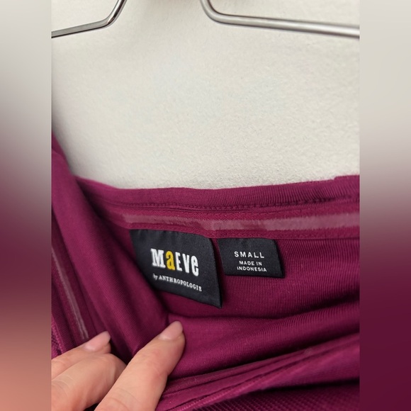 Anthropologie Merlot Ribbed Cutout Strapless Dress - Picture 9 of 9